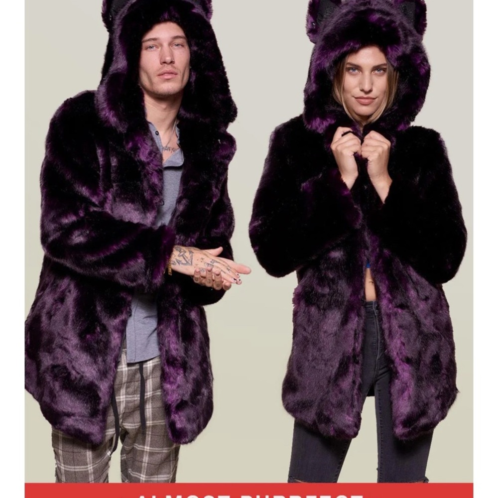 SpiritHoods Midnight Wolf Purple/Black Fuzzy faux fur Fabric